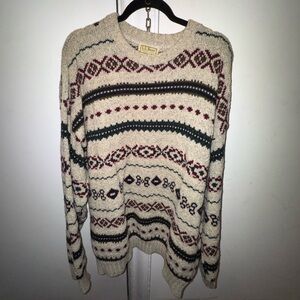 L.L. Bean Men's Vintage Patterned Crewneck Sweater
